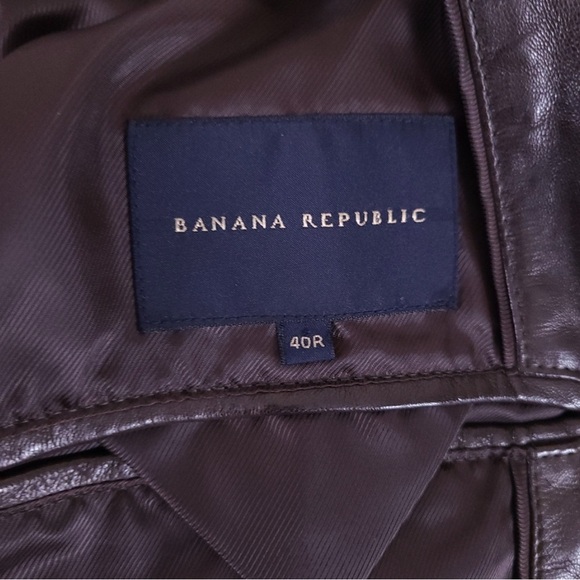 Banana Republic Brown Butter Soft Leather Blazer Jacket Size 40 - Picture 2 of 4